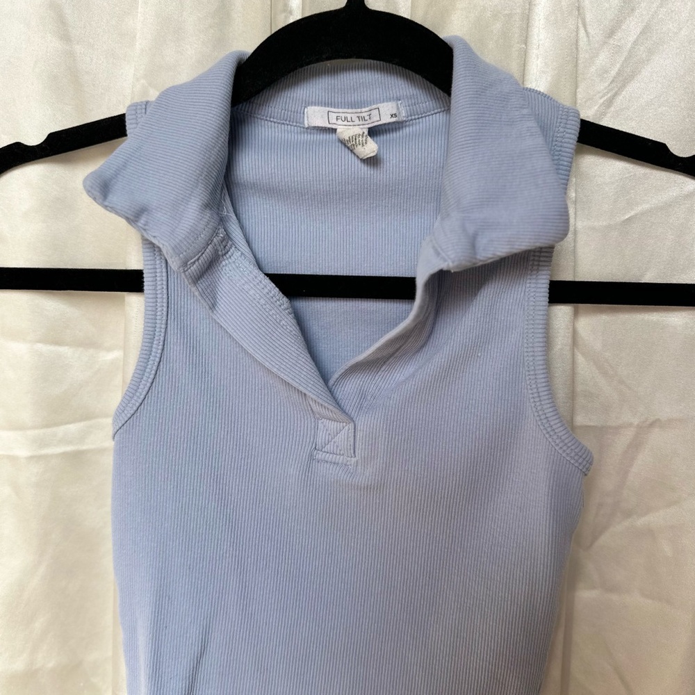 Full Tilt Women's Light Blue Sleeveless Top